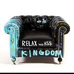 Кресло "Баския и Уорхол" Basquiat Warhol graffiti chair натуральная кожа варинант исполнения - 2 | Loft Concept в Нижнем Новгороде