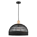 Подвесной светильник с округлым абажуром из черного ротанга Wicker Furniture варинант исполнения - 2 | Loft Concept в Нижнем Новгороде