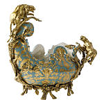 Чаша голубого цвета с оранментом и и бронзовыми фигурами леопардов Eden Garden варинант исполнения - 2 | Loft Concept в Нижнем Новгороде