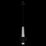 Подвесной светильник с узким цилиндрическим плафоном и черным металлическим декором Concrete Pipe варинант исполнения - 11 | Loft Concept в Нижнем Новгороде