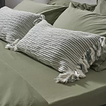 Чехол на подушку мятного цвета с бахромой и объемным узором Ethnic mix варинант исполнения - 5 | Loft Concept в Нижнем Новгороде