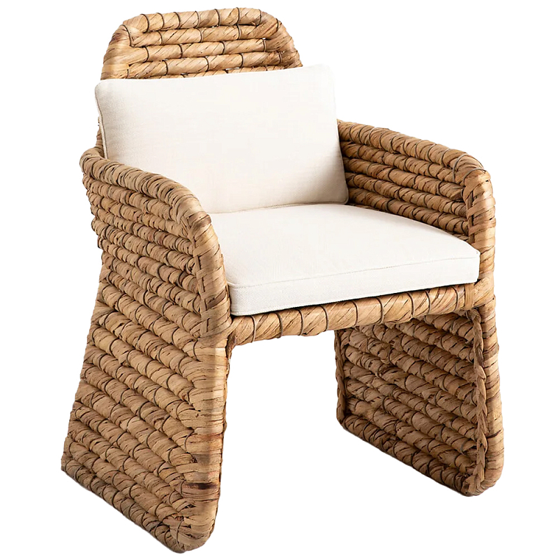 Плетеное кресло Madge Wicker Armchair Коричневый Молочный в Нижнем Новгороде | Loft Concept 