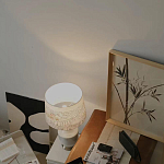 Настольная лампа с принтом на белом тканевом абажуре Roof Garden Lamp варинант исполнения - 7 | Loft Concept в Нижнем Новгороде