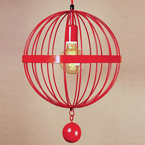 Подвесной светильник Wire Cage Pendant Spher Red