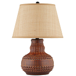 Настольная лампа темно-коричневая с тканевым абажуром в форме конуса Сhieftain варинант исполнения - 3 | Loft Concept в Нижнем Новгороде