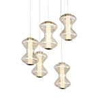 Люстра светодиодная с стеклянными волнообразными плафонами Amphora of Light варинант исполнения - 2 | Loft Concept в Нижнем Новгороде