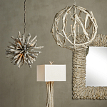 Настольная лампа с каркасом в виде веток деревьев с абажуром из ткани Natural Driftwood варинант исполнения - 4 | Loft Concept в Нижнем Новгороде