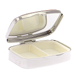 Таблетница карманная прямоугольная на 2 отделения с зеркалом и накладкой из натурального камня Лазурит Silver Stone Pillboxes варинант исполнения - 3 | Loft Concept в Нижнем Новгороде