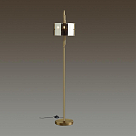 Торшер с круглым плафоном на высокой бронзовой ножке с вертикальным декором из металлических трубок Sohne варинант исполнения - 2 | Loft Concept в Нижнем Новгороде