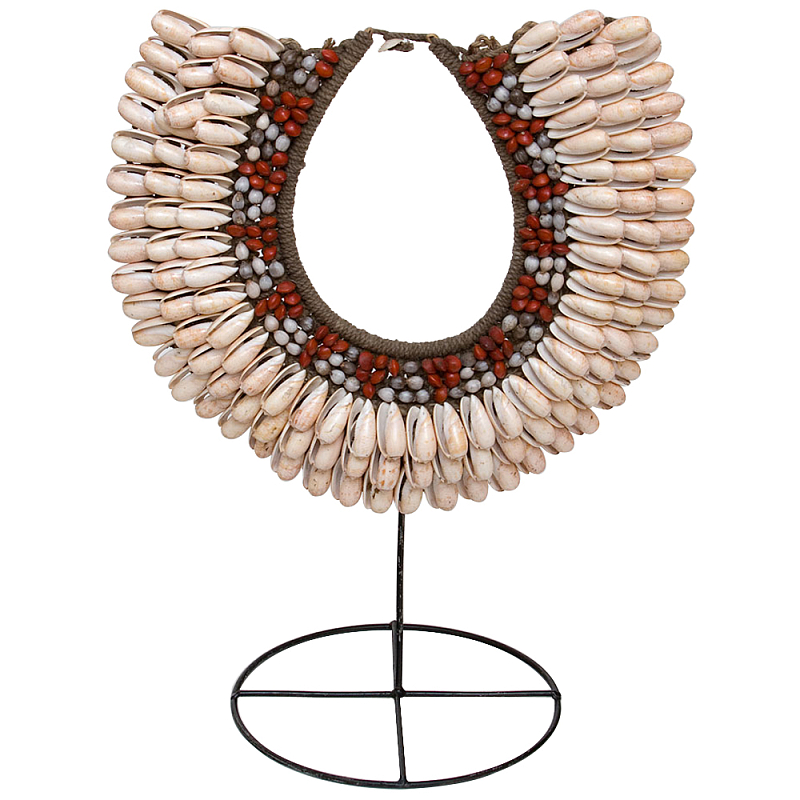 Этническое ожерелье из ракушек и бус Aboriginal Ethnic Necklace Beige Red Бежевый Красный Коричневый в Нижнем Новгороде | Loft Concept 