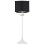 Настольная лампа с декором в виде белого цветка магнолии на каркасе и черным абажуром White Magnolia варинант исполнения - 3 | Loft Concept в Нижнем Новгороде