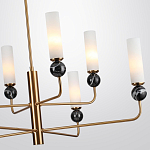 Люстра на штанге с 8-ю цилиндрическими матовыми плафонами и шарами из камня Orb Essence варинант исполнения - 7 | Loft Concept в Нижнем Новгороде