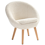 Кресло на деревянных ножках с обивкой из ткани букле Aldo Boucle Armchair варинант исполнения - 1 | Loft Concept в Нижнем Новгороде