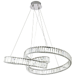 Подвесная люстра в виде изогнутых колец с хрустальным декором Ring Horizontal Oculus Chrome Light Chandelier варинант исполнения - 2 | Loft Concept в Нижнем Новгороде