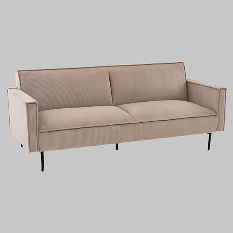 Диван современный вельветовый прямой Worcester Бежевый  Капучино  Черный в Нижнем Новгороде | Loft Concept 