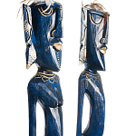 Комплект из 2-х деревянных статуэток Asmat Tall Statuettes Blue Green варинант исполнения - 3 | Loft Concept в Нижнем Новгороде