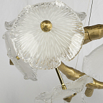 Люстра подвесная круглая с ветвистыми бронзовыми элементами и стеклянными рифлеными дисками Textured Glass Chandelier варинант исполнения - 4 | Loft Concept в Нижнем Новгороде