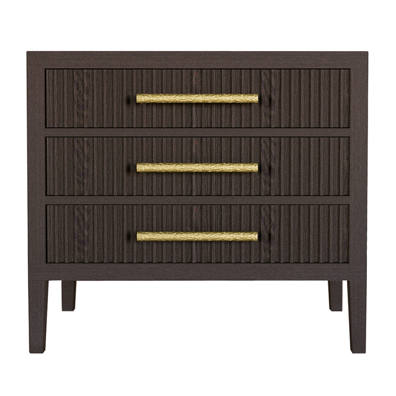 Тумба Primo  с тремя ящиками шпон темный орех Темный дуб Золотой в Нижнем Новгороде | Loft Concept 