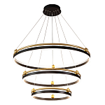 Люстра подвесная с тремя кольцами черного и золотого цвета Ring Horizontal варинант исполнения - 2 | Loft Concept в Нижнем Новгороде