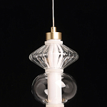 Подвесной светильник с вертикальной композицией из прозрачных и янтарных стеклянных шаров и ромбов Gabriel Scott Luna варинант исполнения - 9 | Loft Concept в Нижнем Новгороде