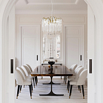 Люстра подвесная круглая в виде ветвей деревьев бронзового цвета с прозрачными подвесками-каплями Droplet Chandelier варинант исполнения - 7 | Loft Concept в Нижнем Новгороде