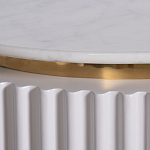 Тумбочка белая овальная с мраморной столешницей Thoroughbass варинант исполнения - 6 | Loft Concept в Нижнем Новгороде