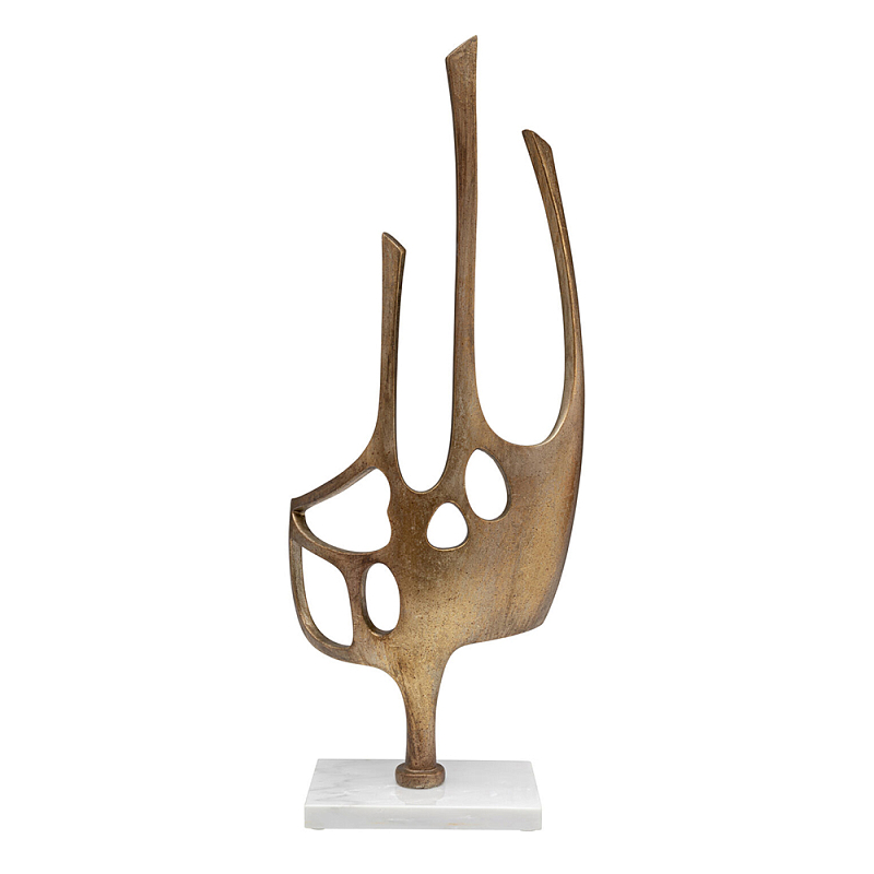 Аксессуар современный Абстракция Abstract Sculpture Brass Золотой Белый Мрамор Bianco в Нижнем Новгороде | Loft Concept 