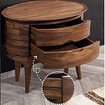Прикроватный столик из дерева с 2-мя ящиками Moon Walnut Furniture варинант исполнения - 4 | Loft Concept в Нижнем Новгороде