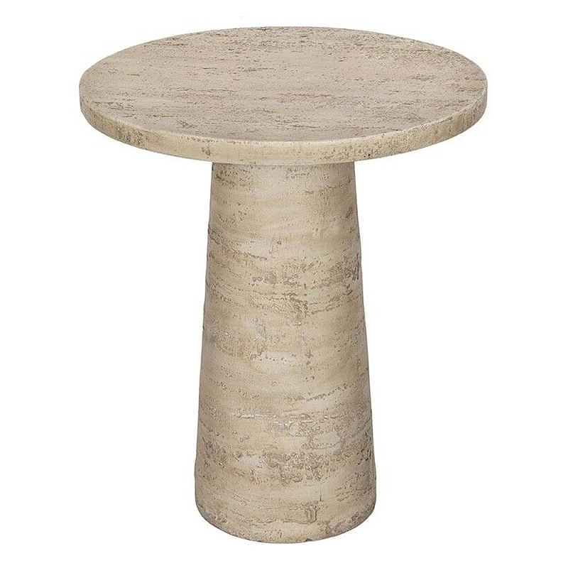 Столик приставной с круглой столешницей Textured Cream Table Кремовый в Нижнем Новгороде | Loft Concept 