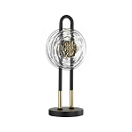 Настольная лампа черного цвета с круглым прозрачным стеклянным плафоном Virelia  варинант исполнения - 1 | Loft Concept в Нижнем Новгороде