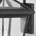 Настенный фонарь черного цвета с прозрачным стеклянным плафоном трапециевидной формы Hinkley варинант исполнения - 5 | Loft Concept в Нижнем Новгороде