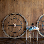 Часы настенные деревянные с римскими цифрами бронзового цвета Clock with History варинант исполнения - 2 | Loft Concept в Нижнем Новгороде