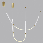 Подвесной светильник с 3-мя изогнутыми плафонами и белыми декоративными шариками PEARLS Suspension варинант исполнения - 3 | Loft Concept в Нижнем Новгороде