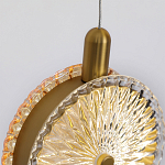 Подвесной светильник с плафонами из рельефного стекла Peony Glass Bronze Six варинант исполнения - 3 | Loft Concept в Нижнем Новгороде