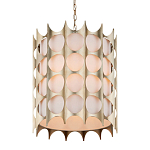 Подвесной светильник в форме цилиндра с фактурным серебряным каркасом и тканевым абажуром Silver Honeycomb варинант исполнения - 1 | Loft Concept в Нижнем Новгороде