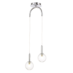 Подвесной светильник с 2-мя рельефными прозрачными плафонами из стекла и основанием цвета Хром Perforated Glass Bubbles варинант исполнения - 2 | Loft Concept в Нижнем Новгороде