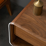 Прикроватная деревянная тумба с ящиком и нишей для хранения Moon Walnut Furniture варинант исполнения - 3 | Loft Concept в Нижнем Новгороде