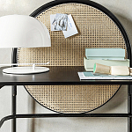 Письменный стол с круглой плетёной панелью для крепления заметок Allegory варинант исполнения - 3 | Loft Concept в Нижнем Новгороде