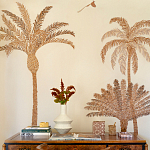 Обои с вышивкой ручной работы Deco Palms Raffia on linen варинант исполнения - 2 | Loft Concept в Нижнем Новгороде