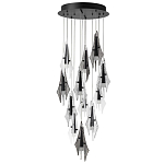Люстра каскадная с 12-ю рельефными прозрачными плафонами Glass Pod  варинант исполнения - 4 | Loft Concept в Нижнем Новгороде
