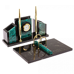 Настольный письменный набор из змеевика с часами Successful Leader варинант исполнения - 2 | Loft Concept в Нижнем Новгороде