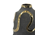 Ваза с золотыми акцентными полосами на черном матовом фоне Accent Tape варинант исполнения - 4 | Loft Concept в Нижнем Новгороде