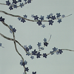 Обои ручная роспись Cherry Tree Original colourway on Adam Grey dyed silk варинант исполнения - 1 | Loft Concept в Нижнем Новгороде