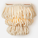 Настенный светильник с подвесками из деревянных бусин молочного цвета Wooden Beads Wall Lamp варинант исполнения - 5 | Loft Concept в Нижнем Новгороде