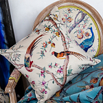 Подушка декоративная с изображением птиц в саду Beige Chinoiserie Birds in the Peach Orchard Cushion варинант исполнения - 2 | Loft Concept в Нижнем Новгороде