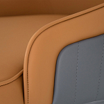 Стул оранжевый с высокой спинкой из искуственной кожи на серых металлических ножках Enigma Orange варинант исполнения - 4 | Loft Concept в Нижнем Новгороде