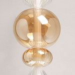 Подвесной светильник с вертикальной композицией из прозрачных и янтарных стеклянных шаров и ромбов Gabriel Scott Luna варинант исполнения - 6 | Loft Concept в Нижнем Новгороде