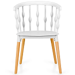 Пластиковый стул на ножках из массива бука Ferret Spiral White варинант исполнения - 2 | Loft Concept в Нижнем Новгороде