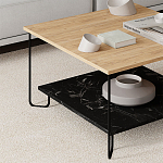 Стол журнальный с квадратной столешницей и полкой MARBO LOTUS варинант исполнения - 2 | Loft Concept в Нижнем Новгороде