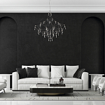 Люстра с тонким металлическим каркасом цвета хром Quasar варинант исполнения - 5 | Loft Concept в Нижнем Новгороде